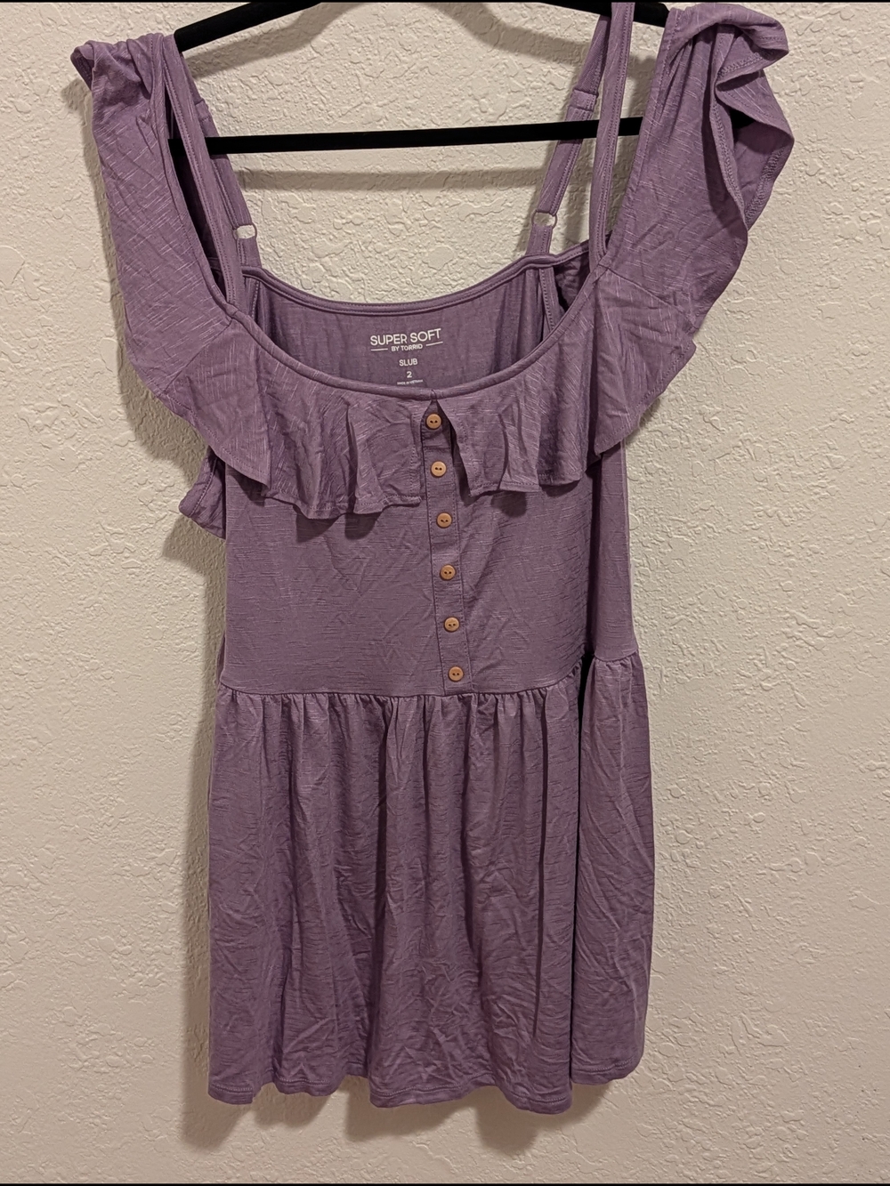 torrid Lavender Ruffle-Trim Tunic Top